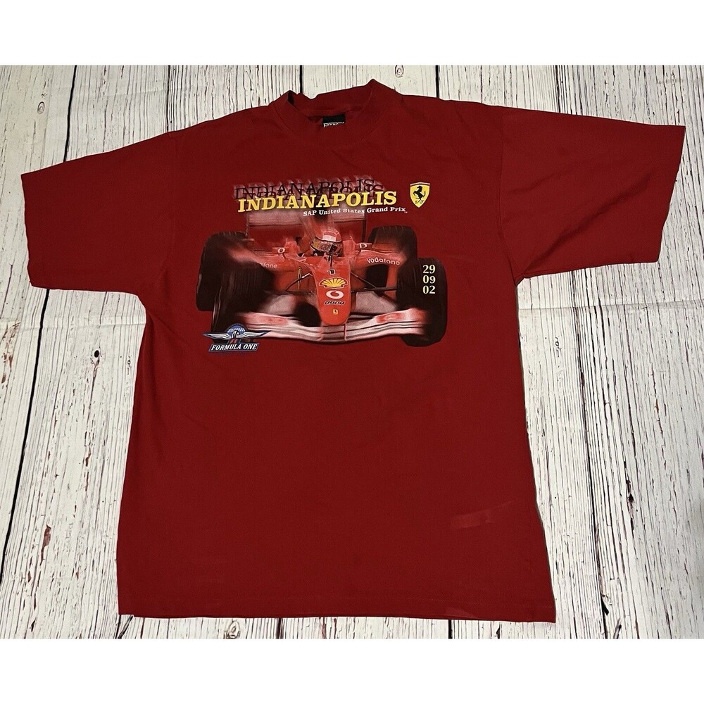 Ferrari Vintage T Shirt 2002 Indianapolis Formula One Grand Prix Size XL Red